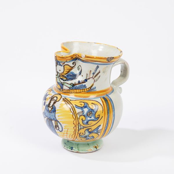 Versatoio in maiolica policroma. Manifattura di Deruta  - Asta Arredi e Dipinti Antichi da una Dimora Lombarda - Associazione Nazionale - Case d'Asta italiane