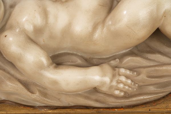 Scuola toscana, seconda metà del secolo XVII : Putto dormiente  - Asta Arredi e Dipinti Antichi da una Dimora Lombarda - Associazione Nazionale - Case d'Asta italiane