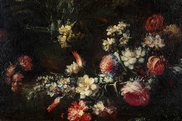 Margherita Caffi : Rose, tulipani, garofani e altri fiori en plein air  - Asta Arredi e Dipinti Antichi da una Dimora Lombarda - Associazione Nazionale - Case d'Asta italiane