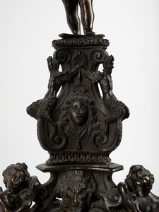 Coppia di grandi alari in bronzo. Da un modello di Niccol Roccatagliata (Genova 1559-Venezia, 1629)  - Asta Arredi e Dipinti Antichi da una Dimora Lombarda - Associazione Nazionale - Case d'Asta italiane