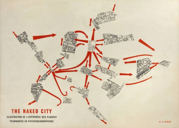 GUY DEBORD Parigi 1931-1994 Bellevue-la-Montagne (Francia) : The Naked City: illustration de l'hypothse des plaques tournantes en psychogeographique 1957 (?)  - Asta Il mondo di Franco Mello - Associazione Nazionale - Case d'Asta italiane