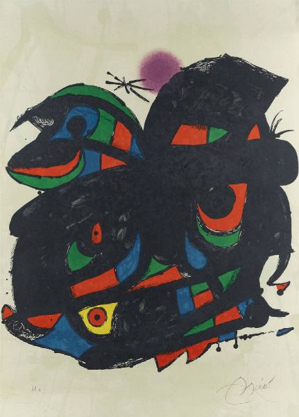 JOAN MIRO' Barcellona (Spagna) 1893 - 1983 Palma (Spagna) : Senza titolo  - Asta Grafica - Associazione Nazionale - Case d'Asta italiane