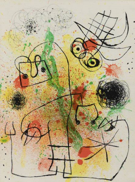 JOAN MIRO' Barcellona (Spagna) 1893 - 1983 Palma (Spagna) : Deux oiseaux fabuleox a altonico 1967  - Asta Grafica - Associazione Nazionale - Case d'Asta italiane