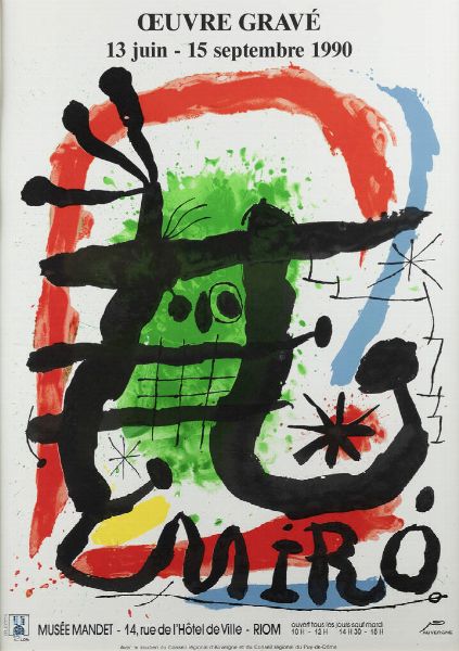 JOAN MIRO' Barcellona (Spagna) 1893 - 1983 Palma (Spagna) : Oeuvre Grav  - Asta Grafica - Associazione Nazionale - Case d'Asta italiane