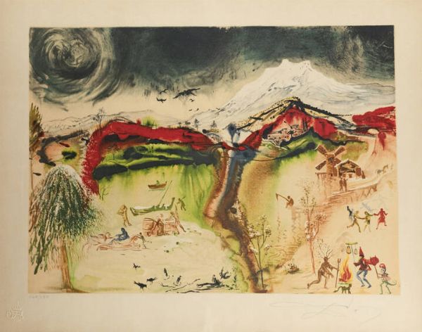 SALVADOR DALI' Figueres (Spagna) 1904 - 1989 : L'Hiver  - Asta Grafica - Associazione Nazionale - Case d'Asta italiane