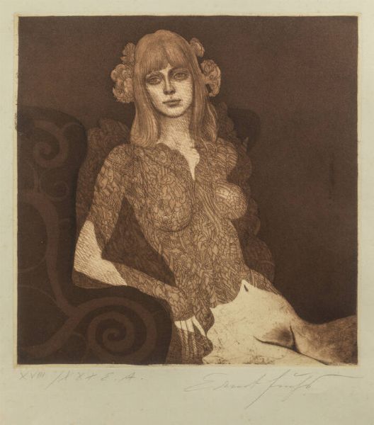 ERNST FUCHS Vienna (Austria) 1930-2015 : Eva im neglige  - Asta Grafica - Associazione Nazionale - Case d'Asta italiane