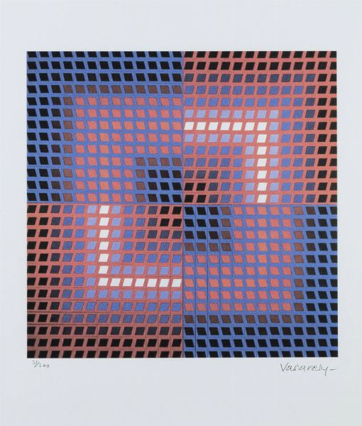 VICTOR VASARELY Pcs (Ungheria) 1908 - 1997 Parigi : Senza titolo  - Asta Grafica - Associazione Nazionale - Case d'Asta italiane