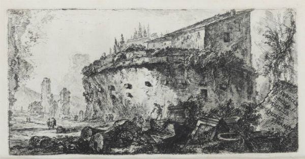 GIOVANNI BATTISTA PIRANESI Mogliano (VE) 1720 - 1778 Roma : Sepolcro della famiglia Scipioni 1745-48  - Asta Grafica - Associazione Nazionale - Case d'Asta italiane