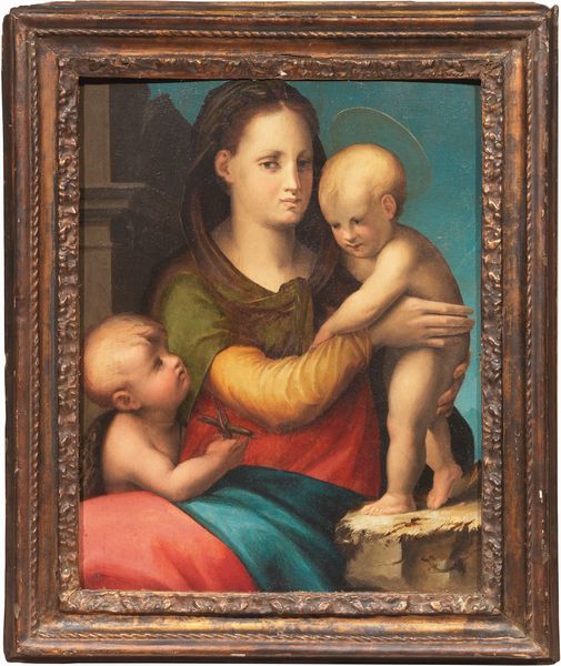 Tommaso Manzuoli detto Maso da San Friano : Madonna col Bambino e San Giovannino  - Asta Maioliche, Sculture e Dipinti Antichi - Associazione Nazionale - Case d'Asta italiane