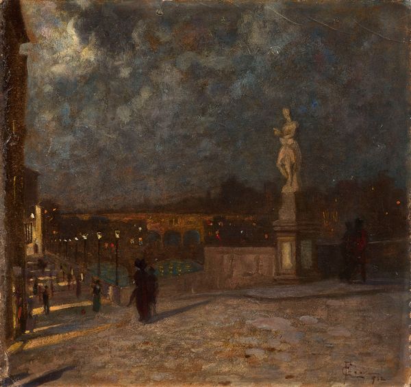 Francesco Gioli : Notturno a Ponte Santa Trinita  - Asta Maioliche, Sculture e Dipinti Antichi - Associazione Nazionale - Case d'Asta italiane