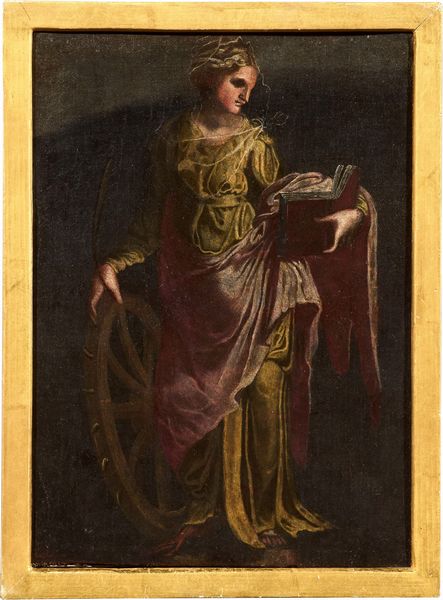 Giovan Battista Naldini (attr. a) : Santa Caterina e Santa Apollonia  - Asta Maioliche, Sculture e Dipinti Antichi - Associazione Nazionale - Case d'Asta italiane