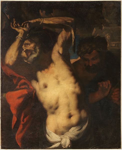 Scuola genovese del XVII secolo : Martirio di San Bartolomeo  - Asta Maioliche, Sculture e Dipinti Antichi - Associazione Nazionale - Case d'Asta italiane