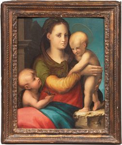 Tommaso Manzuoli detto Maso da San Friano - Madonna col Bambino e San Giovannino