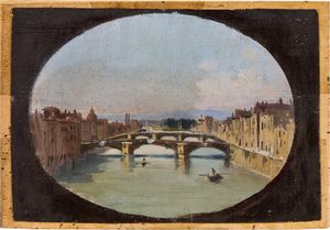 Giuseppe Moricci - Veduta dell'Arno a Firenze