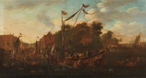 Hendrik Van Minderhout - Veduta di porto