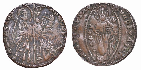 ZECCA INCERTA (LOMBARDIA?). Falsificazione in rame del mezzo ducato veneziano.  - Asta Numismatica - Associazione Nazionale - Case d'Asta italiane