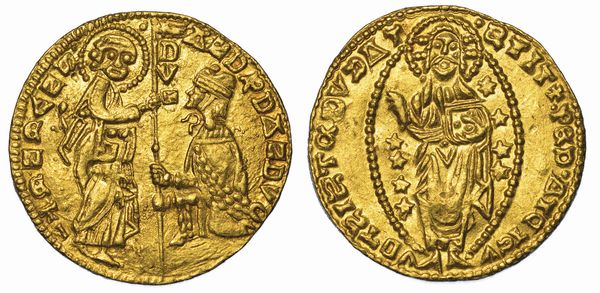 CHIARENZA. ROBERTO D'ANGIO' PRINCIPE DI ACAIA, 1346-1364. Imitazione orientale del ducato veneziano di Andrea Dandolo, 1343-1354.  - Asta Numismatica - Associazione Nazionale - Case d'Asta italiane