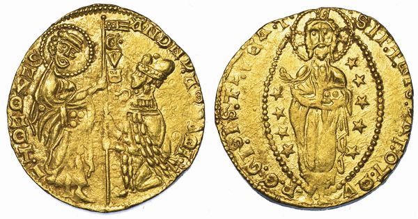 CHIARENZA. ROBERTO D'ANGI PRINCIPE DI ACAIA, 1346-1364. Imitazione orientale del ducato veneziano di Andrea Dandolo, 1343-1354.  - Asta Numismatica - Associazione Nazionale - Case d'Asta italiane