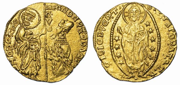 CHIARENZA. ROBERTO D'ANGI PRINCIPE DI ACAIA, 1346-1364. Imitazione orientale del ducato veneziano di Andrea Dandolo, 1343-1354.  - Asta Numismatica - Associazione Nazionale - Case d'Asta italiane