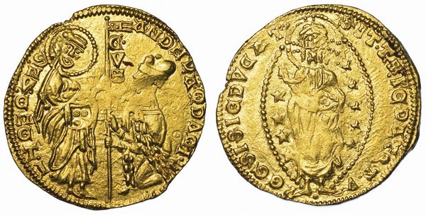 CHIARENZA. ROBERTO D'ANGI PRINCIPE DI ACAIA, 1346-1364. Imitazione orientale del ducato veneziano di Andrea Dandolo, 1343-1354.  - Asta Numismatica - Associazione Nazionale - Case d'Asta italiane