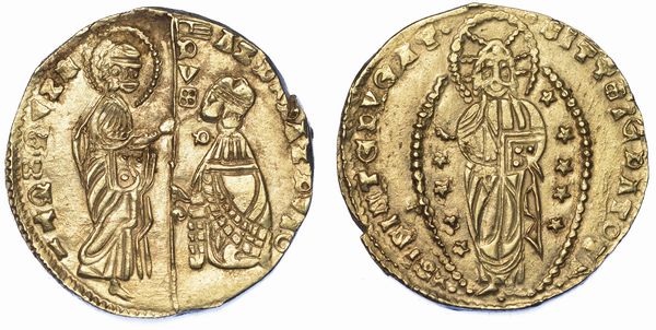 CHIARENZA. ROBERTO D'ANGIO' PRINCIPE DI ACAIA, 1346-1364. Imitazione orientale del ducato veneziano di Andrea Dandolo, 1343-1354.  - Asta Numismatica - Associazione Nazionale - Case d'Asta italiane