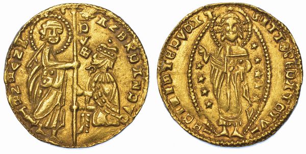 CHIARENZA. ROBERTO D'ANGI PRINCIPE DI ACAIA, 1346-1364. Imitazione orientale del ducato veneziano di Andrea Dandolo, 1343-1354.  - Asta Numismatica - Associazione Nazionale - Case d'Asta italiane