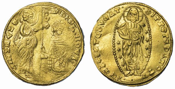 CHIARENZA. ROBERTO D'ANGI PRINCIPE DI ACAIA, 1346-1364. Imitazione orientale del ducato veneziano di Andrea Dandolo, 1343-1354.  - Asta Numismatica - Associazione Nazionale - Case d'Asta italiane