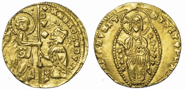 CHIARENZA. ROBERTO D'ANGI PRINCIPE DI ACAIA, 1346-1364. Imitazione orientale del ducato veneziano di Andrea Dandolo, 1343-1354.  - Asta Numismatica - Associazione Nazionale - Case d'Asta italiane