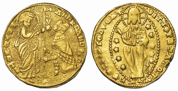 CHIARENZA. ROBERTO D'ANGIO' PRINCIPE DI ACAIA, 1346-1364. Imitazione orientale del ducato veneziano di Andrea Dandolo, 1343-1354.  - Asta Numismatica - Associazione Nazionale - Case d'Asta italiane