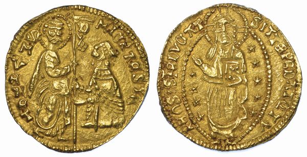 CHIOS. DOMINAZIONE GENOVESE (LA MAONA). DOGI ANONIMI, 1347-1415. Imitazione orientale del ducato veneziano di Michele Steno, 1400-1413.  - Asta Numismatica - Associazione Nazionale - Case d'Asta italiane