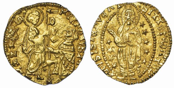 CHIOS. DOMINAZIONE GENOVESE (LA MAONA). DOGI ANONIMI, 1347-1415. Imitazione orientale del ducato veneziano di Michele Steno, 1400-1413.  - Asta Numismatica - Associazione Nazionale - Case d'Asta italiane