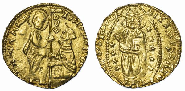 CHIOS. DOMINAZIONE GENOVESE (LA MAONA). DOGI ANONIMI, 1347-1415. Imitazione orientale del ducato veneziano di Tommaso Mocenigo, 1414-1423.  - Asta Numismatica - Associazione Nazionale - Case d'Asta italiane