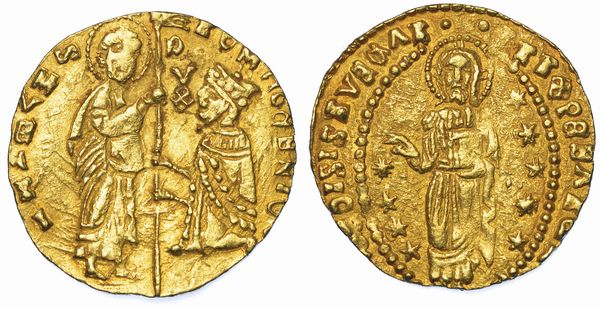 CHIOS. DOMINAZIONE GENOVESE (LA MAONA). DOGI ANONIMI, 1347-1415. Imitazione orientale del ducato veneziano di Tommaso Mocenigo, 1414-1423.  - Asta Numismatica - Associazione Nazionale - Case d'Asta italiane