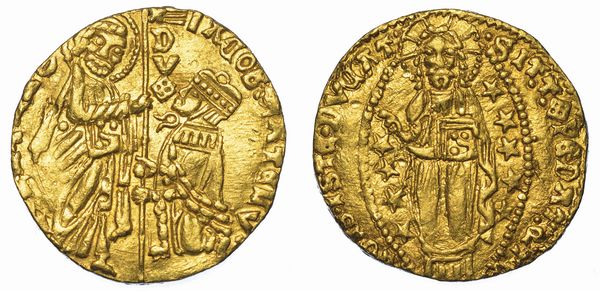 METELINO ED ENOS. GIACOMO GATTILUSIO, 1376-1396. Imitazione orientale dello zecchino veneziano.  - Asta Numismatica - Associazione Nazionale - Case d'Asta italiane