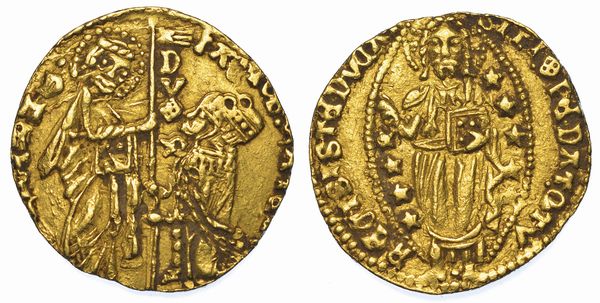 METELINO ED ENOS. GIACOMO GATTILUSIO, 1376-1396. Imitazione orientale dello zecchino veneziano.  - Asta Numismatica - Associazione Nazionale - Case d'Asta italiane