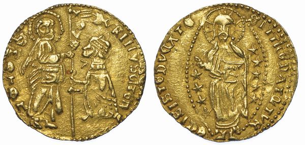 METELINO ED ENOS. DORINO GATTILUSIO, 1400-1449. Imitazione orientale dello zecchino veneziano.  - Asta Numismatica - Associazione Nazionale - Case d'Asta italiane