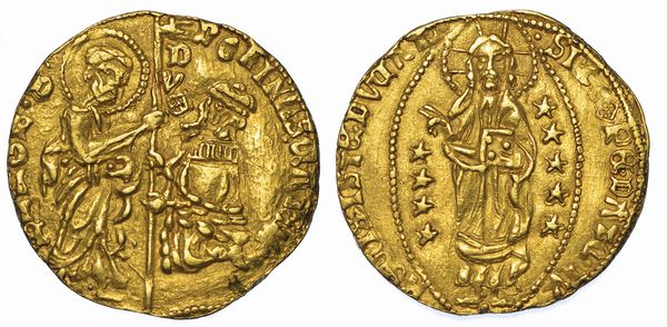 FOCEA VECCHIA (Foglia Vecchia). DORINO GATTILUSIO, 1428-1449. Imitazione orientale dello zecchino veneziano.  - Asta Numismatica - Associazione Nazionale - Case d'Asta italiane