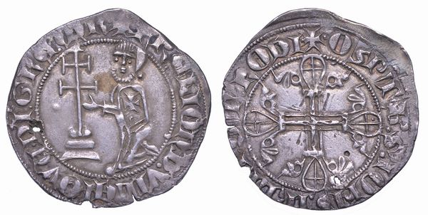 RODI. HLION DE VILLENEUVE (26 Gran Maestro dell'Ordine dei Cavalieri Ospitalieri di Rodi e Malta), 1319-1346. Gigliato.  - Asta Numismatica - Associazione Nazionale - Case d'Asta italiane