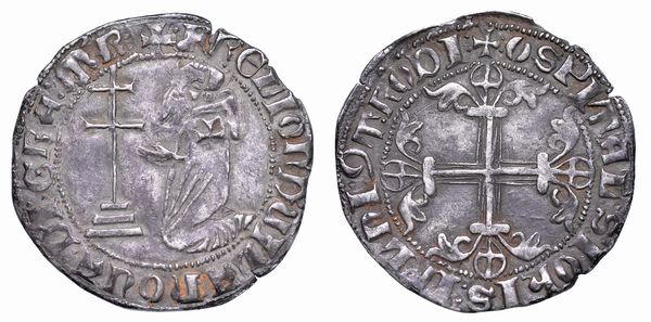 RODI. HLION DE VILLENEUVE (26 Gran Maestro dell'Ordine dei Cavalieri Ospitalieri di Rodi e Malta), 1319-1346. Gigliato.  - Asta Numismatica - Associazione Nazionale - Case d'Asta italiane