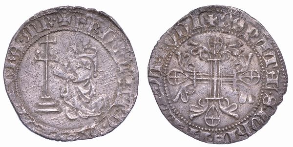 RODI. HLION DE VILLENEUVE (26 Gran Maestro dell'Ordine dei Cavalieri Ospitalieri di Rodi e Malta), 1319-1346. Gigliato.  - Asta Numismatica - Associazione Nazionale - Case d'Asta italiane