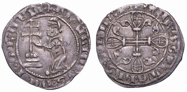 RODI. HLION DE VILLENEUVE (26 Gran Maestro dell'Ordine dei Cavalieri Ospitalieri), 1319-1346. Mezzo gigliato (Asper).  - Asta Numismatica - Associazione Nazionale - Case d'Asta italiane