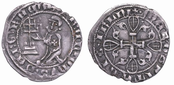 RODI. HLION DE VILLENEUVE (26 Gran Maestro dell'Ordine dei Cavalieri Ospitalieri), 1319-1346. Mezzo gigliato (Asper).  - Asta Numismatica - Associazione Nazionale - Case d'Asta italiane