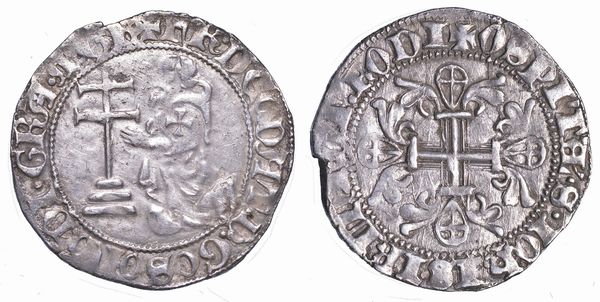 RODI. DIEUDONN DE GOZON (27 Gran Maestro dell'Ordine dei Cavalieri Ospitalieri di Rodi e Malta), 1346-1353. Gigliato.  - Asta Numismatica - Associazione Nazionale - Case d'Asta italiane