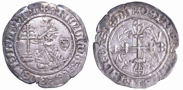 RODI. RAYMOND BERENGER (30 Gran Maestro dell'Ordine dei Cavalieri Ospitalieri di Rodi e Malta), 1365-1374. Gigliato.  - Asta Numismatica - Associazione Nazionale - Case d'Asta italiane