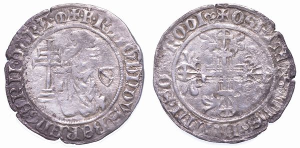 RODI. RAYMOND BERENGER (30 Gran Maestro dell'Ordine dei Cavalieri Ospitalieri di Rodi e Malta), 1365-1374. Gigliato.  - Asta Numismatica - Associazione Nazionale - Case d'Asta italiane