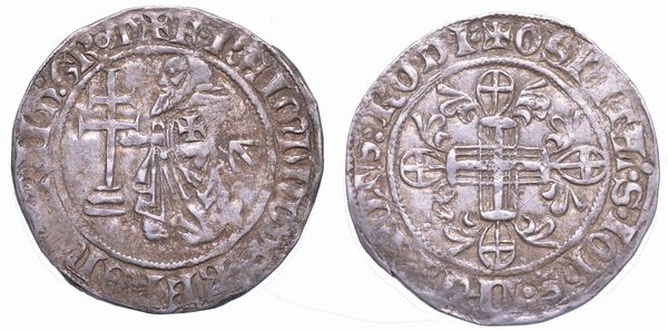 RODI. RAYMOND BERENGER (30 Gran Maestro dell'Ordine dei Cavalieri Ospitalieri di Rodi e Malta), 1365-1374. Gigliato.  - Asta Numismatica - Associazione Nazionale - Case d'Asta italiane