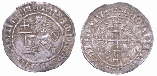 RODI. RAYMOND BERENGER (30 Gran Maestro dell'Ordine dei Cavalieri Ospitalieri di Rodi e Malta), 1365-1374. Gigliato.  - Asta Numismatica - Associazione Nazionale - Case d'Asta italiane