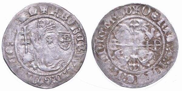 RODI. ROBERT DI JUILLY (31 Gran Maestro dell'Ordine dei Cavalieri Ospitalieri di Rodi e Malta), 1374-1376. Gigliato.  - Asta Numismatica - Associazione Nazionale - Case d'Asta italiane