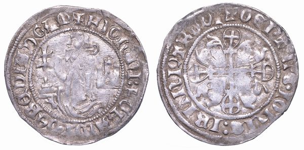 RODI. JOHN FERNANDEZ DI HEREDIA (32 Gran Maestro dell'Ordine dei Cavalieri Ospitalieri di Rodi e Malta), 1376-1396. Gigliato.  - Asta Numismatica - Associazione Nazionale - Case d'Asta italiane