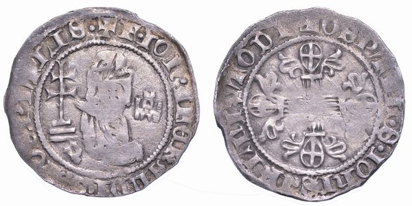 RODI. JOHN FERNANDEZ DI HEREDIA (32 Gran Maestro dell'Ordine dei Cavalieri Ospitalieri di Rodi e Malta), 1376-1396. Gigliato.  - Asta Numismatica - Associazione Nazionale - Case d'Asta italiane